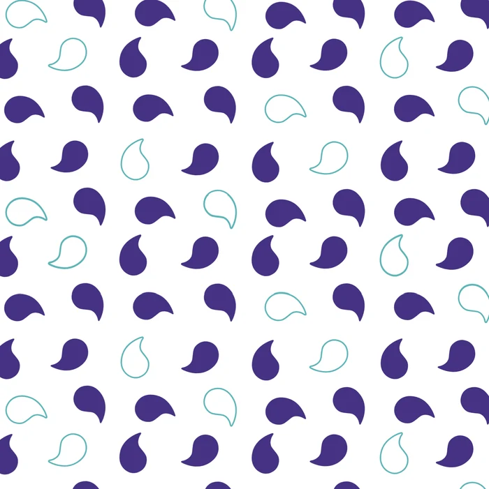 Padrão de elementos gráficos da marca em roxo e teal
